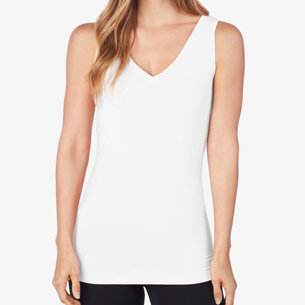 #1509 Cuddl Duds Women's Softwear with Stretch Reversible Tank in Ivory